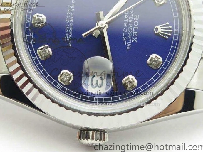 MiroTime 0520 FlexibleFit DateJust 41mm 126334 Noob 1:1 Best Edition Fluted Bezel Blue Diam Dial On SS Oyster Bracelet A 3583